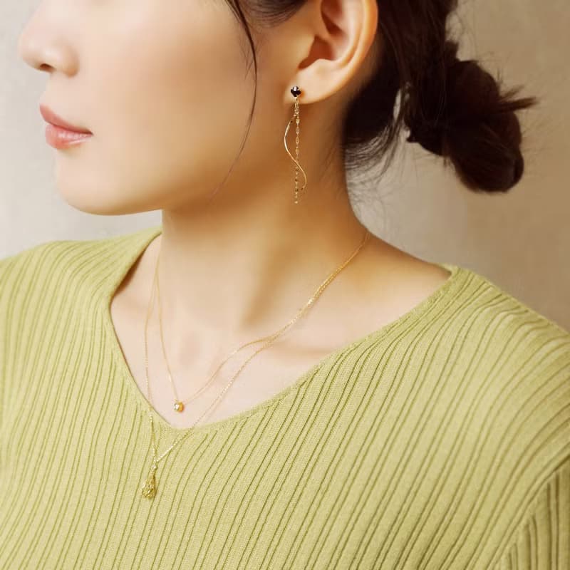 【Palette】 10K 黃金扭紋閃耀墜飾