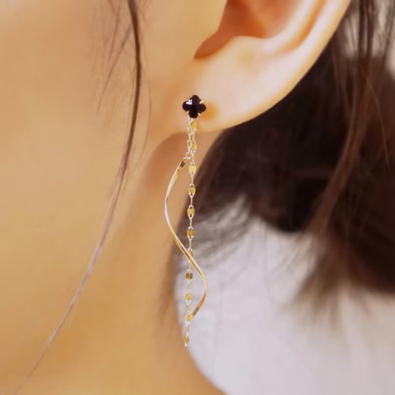 【Palette】 10K 黃金扭紋閃耀墜飾