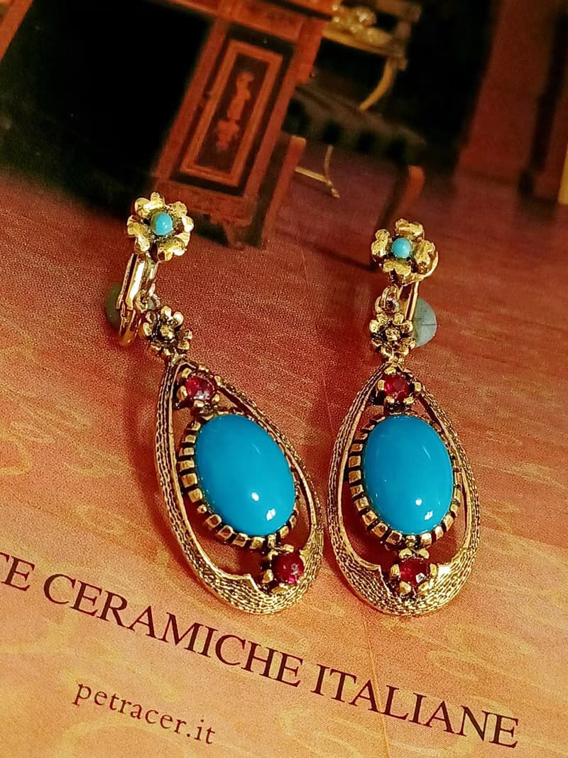 vintage jewelry Celebrity 典雅艷后風格吊墜 夾式耳環