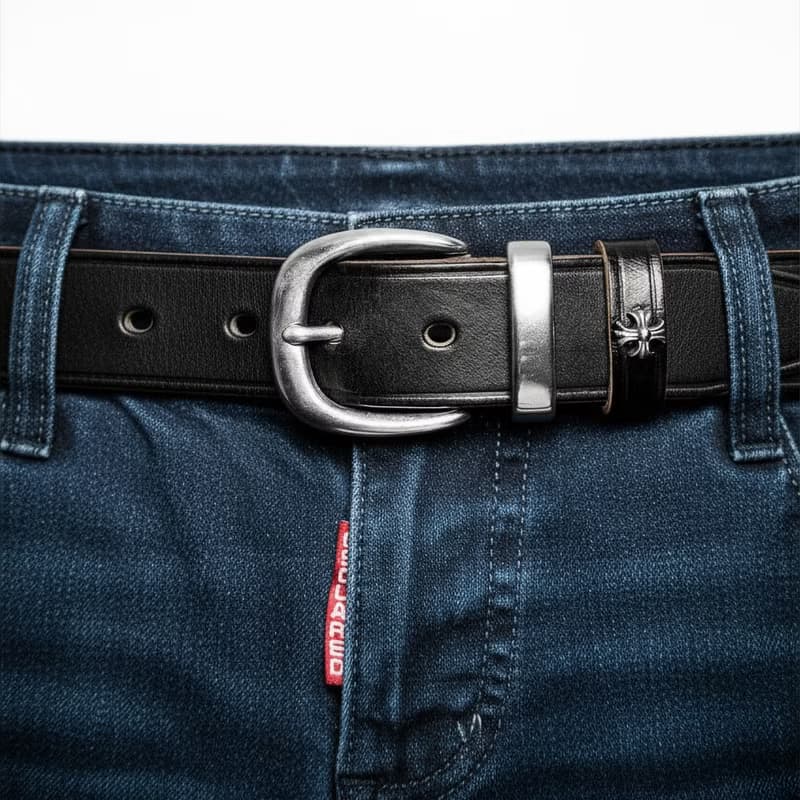 義大利植鞣牛皮腰帶 美式牛仔褲帶 休閑褲皮帶 不鏽鋼扣頭 35mm寬