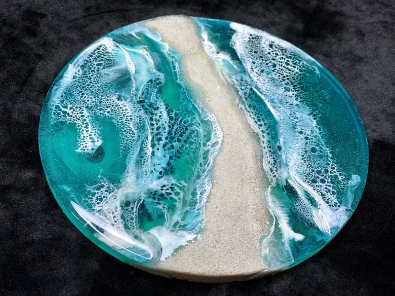 Ocean resin tray is aizen perfume tray. Decorative bathroom tray. 戒指 杯墊 結婚禮物