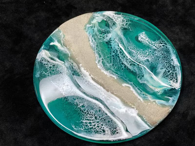 Ocean resin tray is aizen perfume tray. Decorative bathroom tray. 戒指 杯墊 結婚禮物