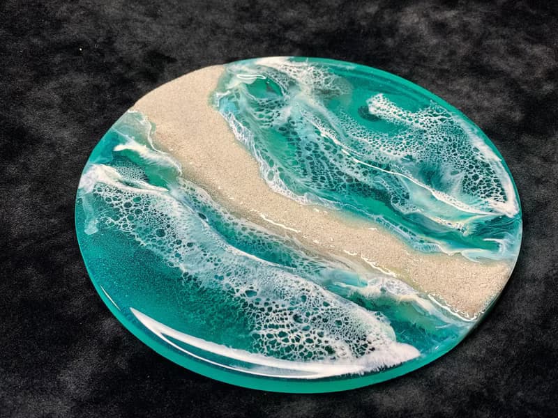 Ocean resin tray is aizen perfume tray. Decorative bathroom tray. 戒指 杯墊 結婚禮物