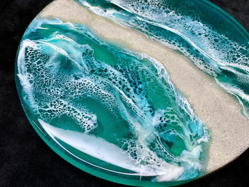 Ocean resin tray is aizen perfume tray. Decorative bathroom tray. 戒指 杯墊 結婚禮物