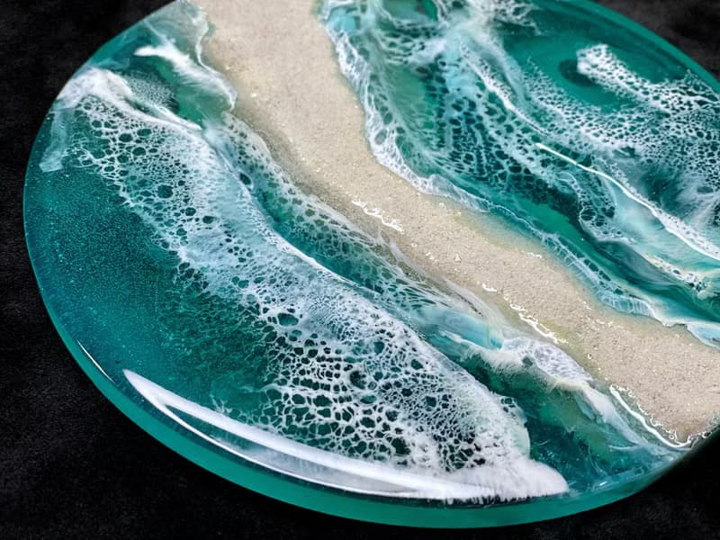 Ocean resin tray is aizen perfume tray. Decorative bathroom tray. 戒指 杯墊 結婚禮物