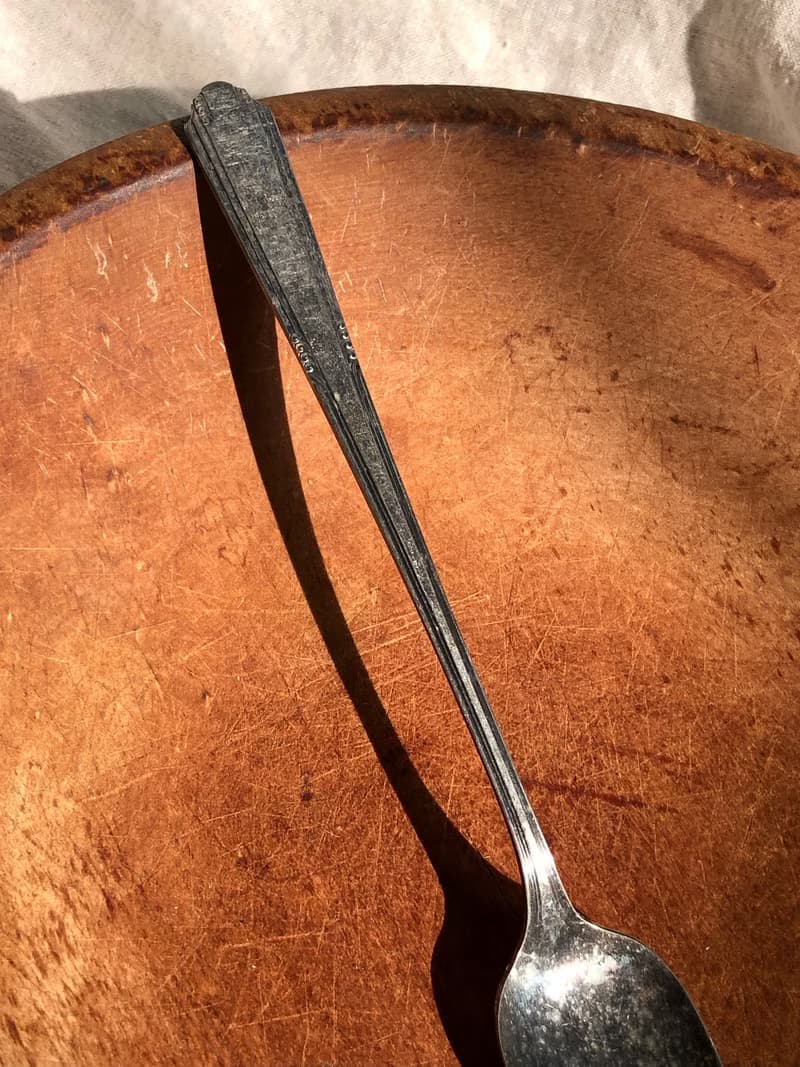 Vintage 1933年美國製Deerfield Silver Plate鍍銀長湯匙