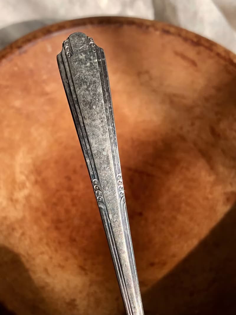 Vintage 1933年美國製Deerfield Silver Plate鍍銀長湯匙