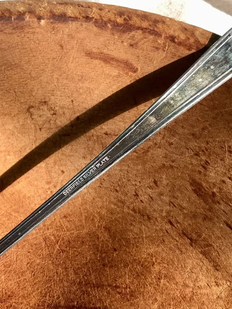 Vintage 1933年美國製Deerfield Silver Plate鍍銀長湯匙