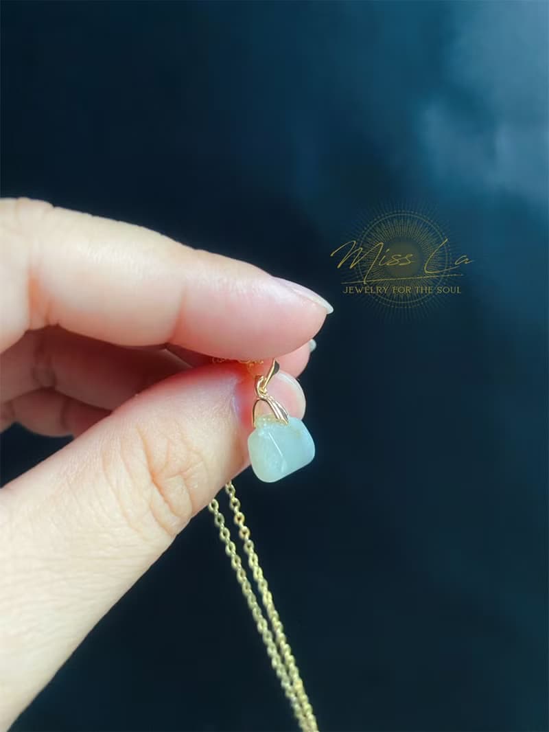 天然緬甸玉翡翠 冰糯種 長命百歲 長命鎖 禮物 項鍊 滿月禮 彌月