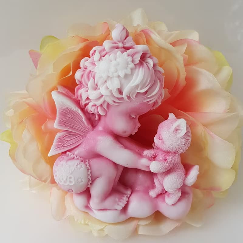 可愛花仙子 女孩與猫 香氛手工皂  Jo Malone 英國梨與小蒼蘭香味