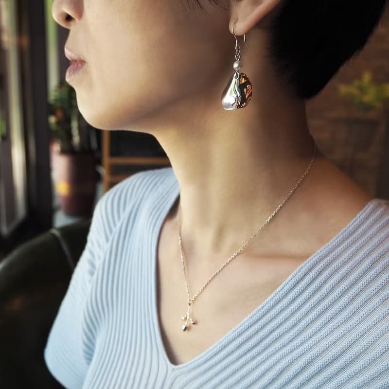 【母親節禮盒】pearl wave earring_珍珠波浪耳環 生日禮物