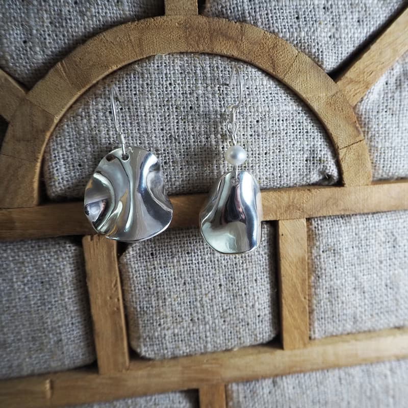 【母親節禮盒】pearl wave earring_珍珠波浪耳環 生日禮物