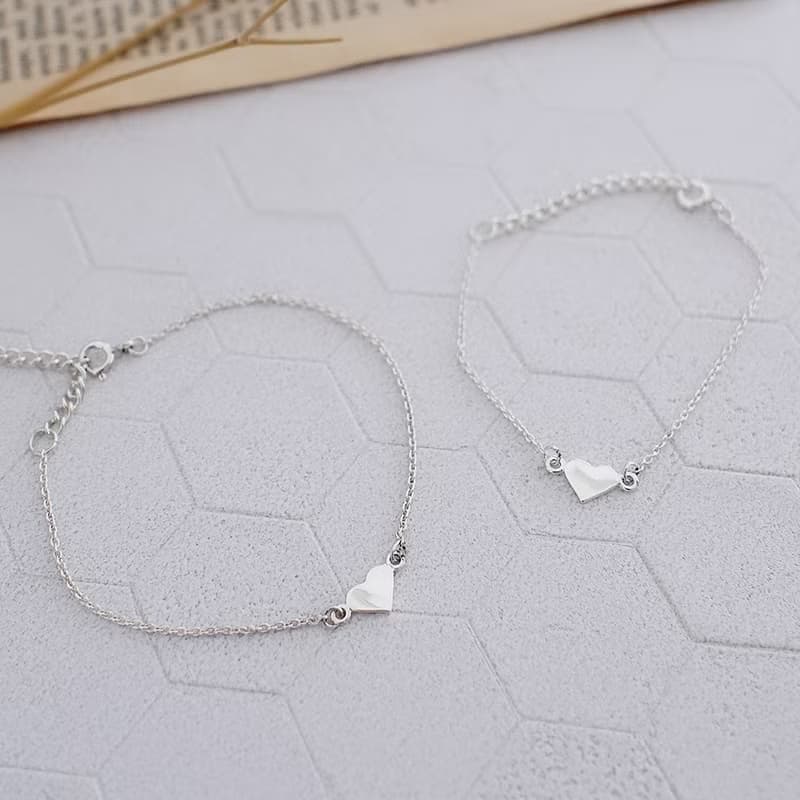 Love愛心純銀手鍊| 大人小孩款 母女姊妹鏈 簡約精緻 情人節禮物