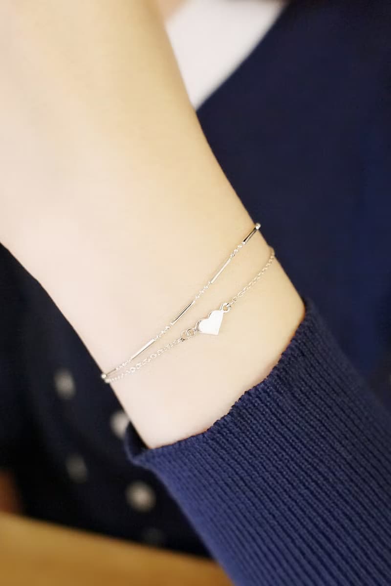 Love愛心純銀手鍊| 大人小孩款 母女姊妹鏈 簡約精緻 情人節禮物
