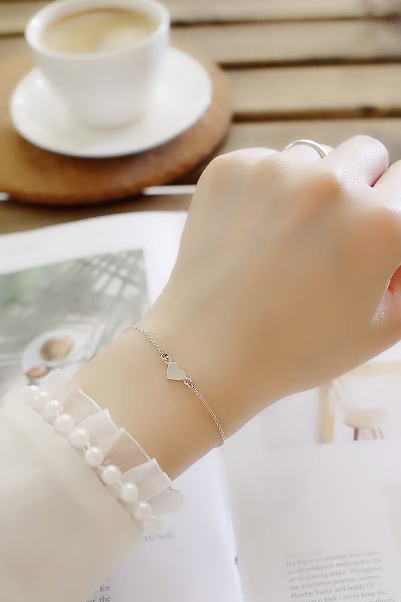 Love愛心純銀手鍊| 大人小孩款 母女姊妹鏈 簡約精緻 情人節禮物