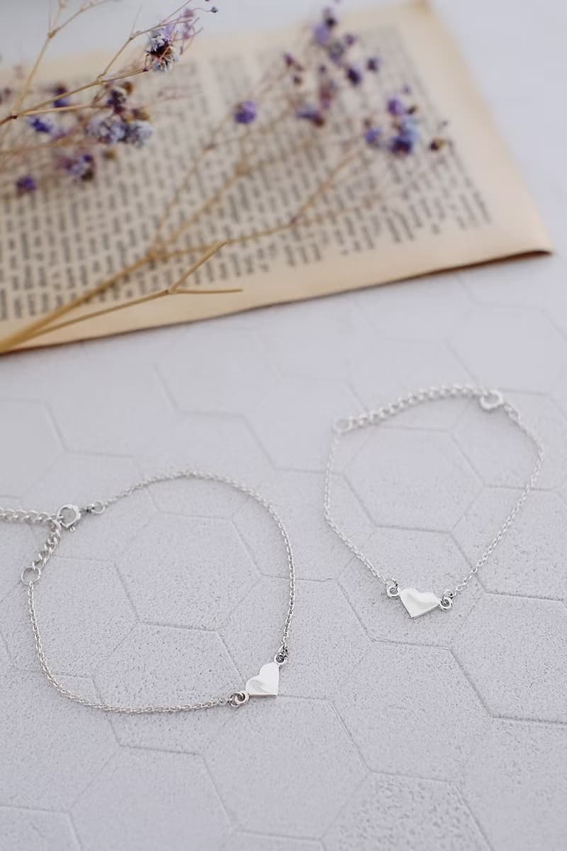 Love愛心純銀手鍊| 大人小孩款 母女姊妹鏈 簡約精緻 情人節禮物
