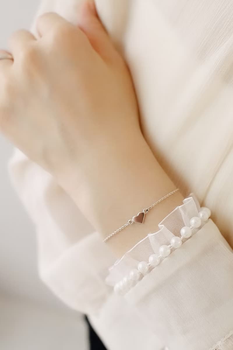 Love愛心純銀手鍊| 大人小孩款 母女姊妹鏈 簡約精緻 情人節禮物