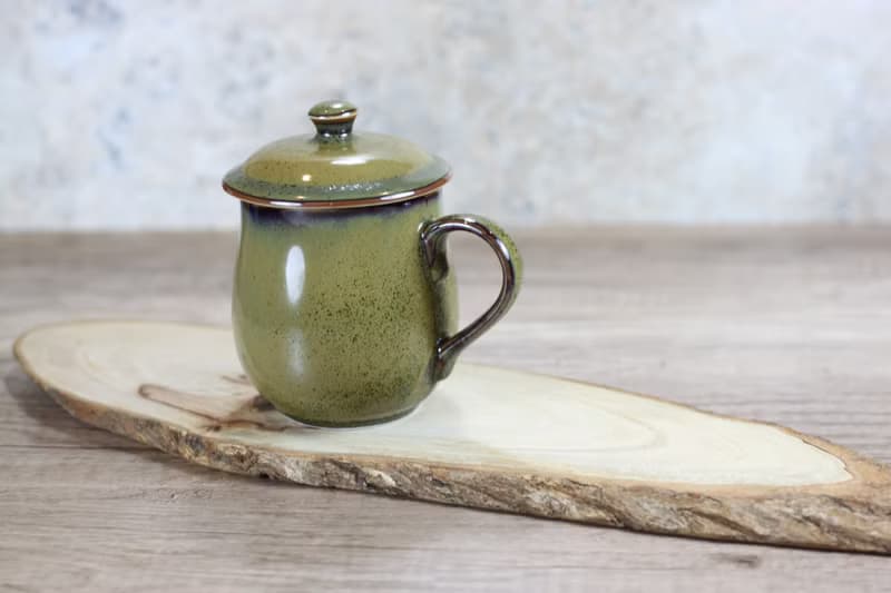【送禮好物】300ml 茶末釉蓋杯 帶蓋馬克杯 鶯歌名家葉敏祥作品