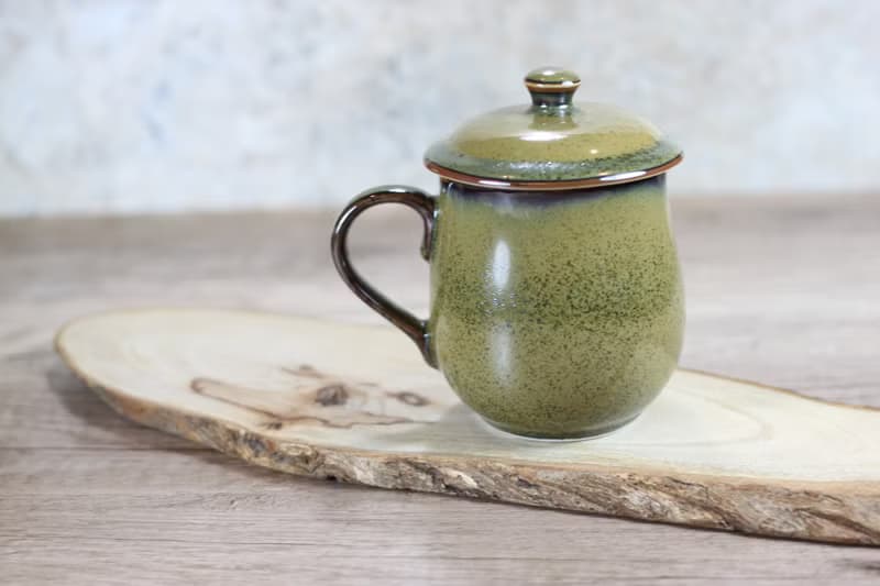 【送禮好物】300ml 茶末釉蓋杯 帶蓋馬克杯 鶯歌名家葉敏祥作品