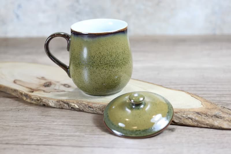 【送禮好物】300ml 茶末釉蓋杯 帶蓋馬克杯 鶯歌名家葉敏祥作品