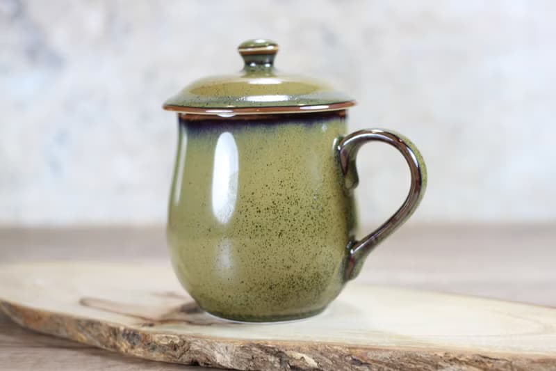 【送禮好物】300ml 茶末釉蓋杯 帶蓋馬克杯 鶯歌名家葉敏祥作品