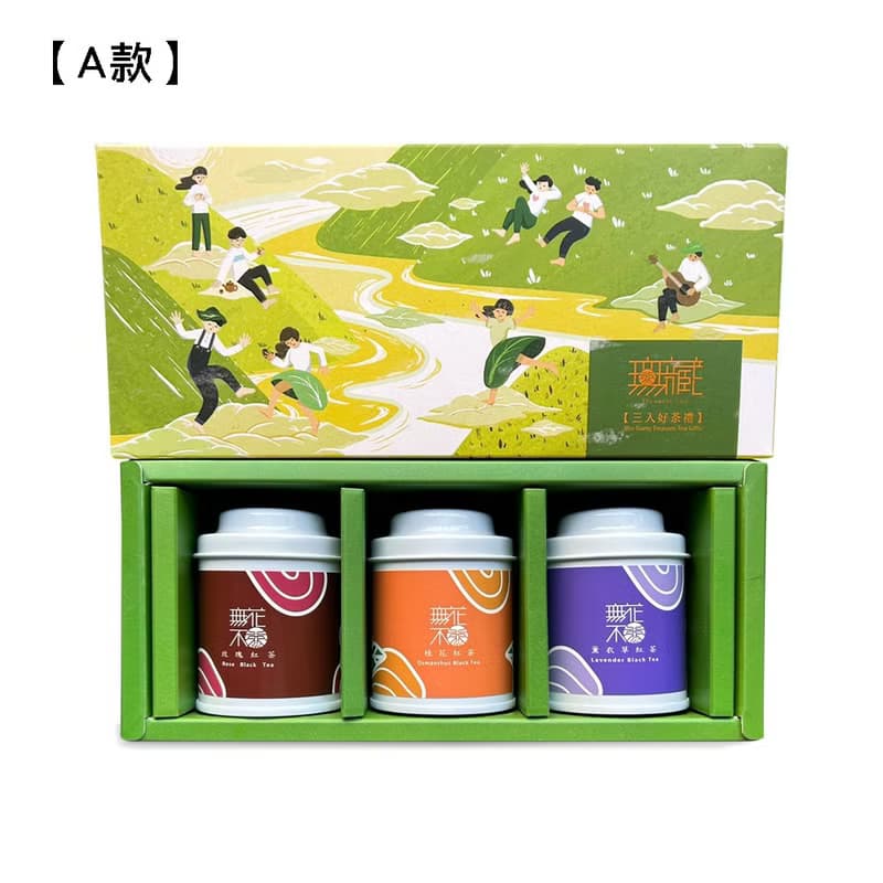公益禮盒【無藏】花入紅茶三入小茶禮(桂花紅茶+玫瑰紅茶+薰衣草