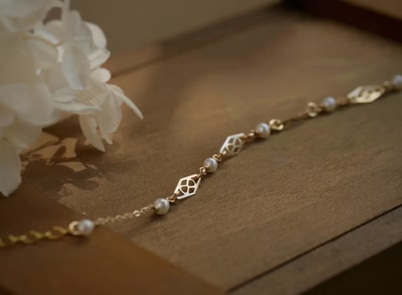 日光窗花 14kgf 天然珍珠鏤空手鍊