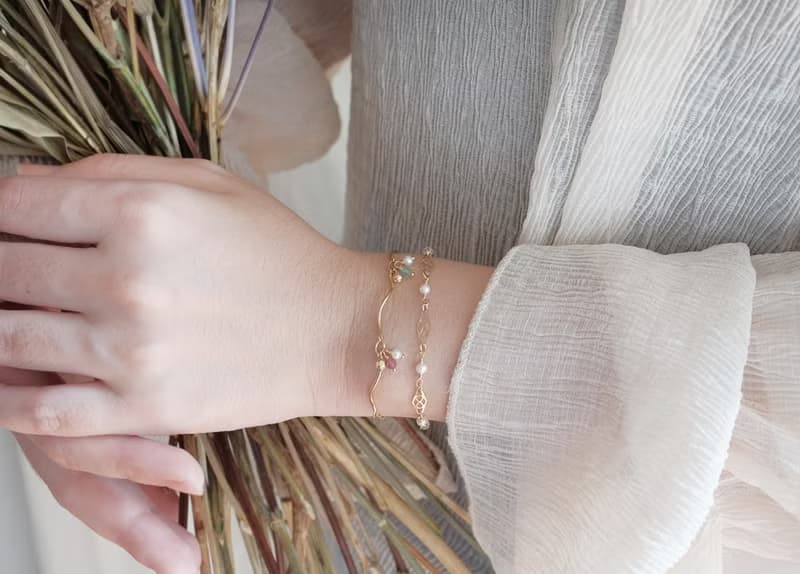 日光窗花 14kgf 天然珍珠鏤空手鍊