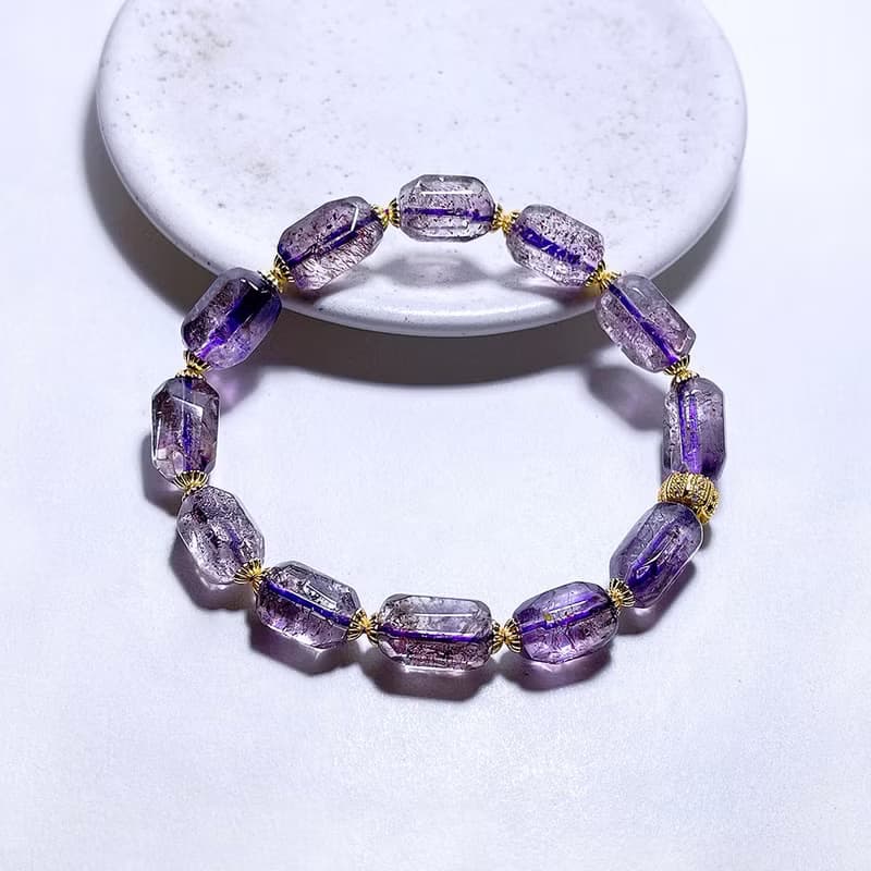 天然礦石 紫超七原礦 手鍊