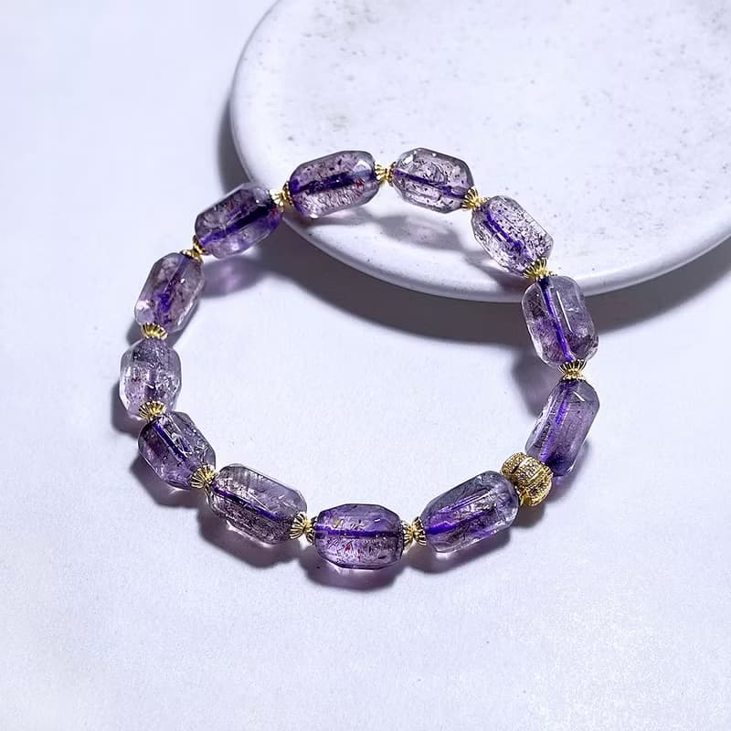 天然礦石 紫超七原礦 手鍊