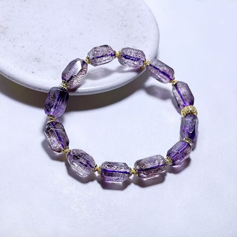 天然礦石 紫超七原礦 手鍊