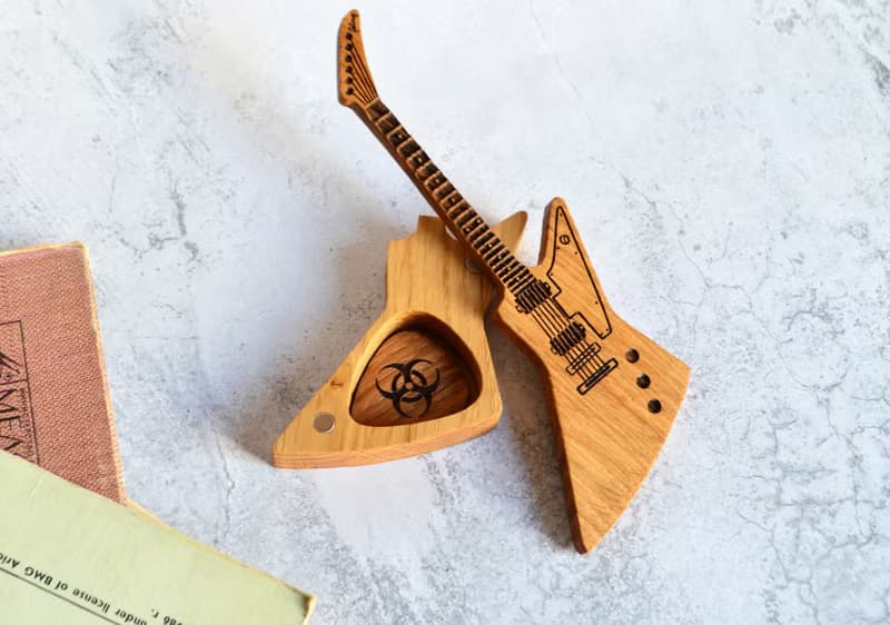 Guitar Picks Box with Personalized Pick for Guitar Player Gifts, Electric Guitar