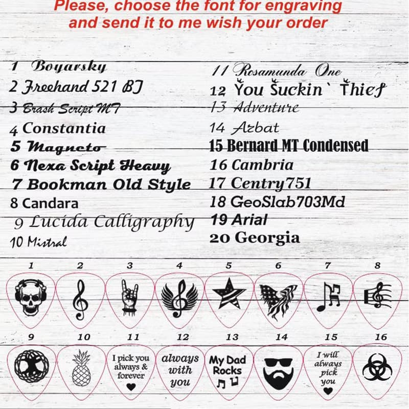 Guitar Picks Box with Personalized Pick for Guitar Player Gifts, Electric Guitar