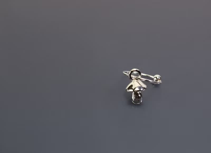 植物系列-蘑菇925銀耳環(單支/一對)