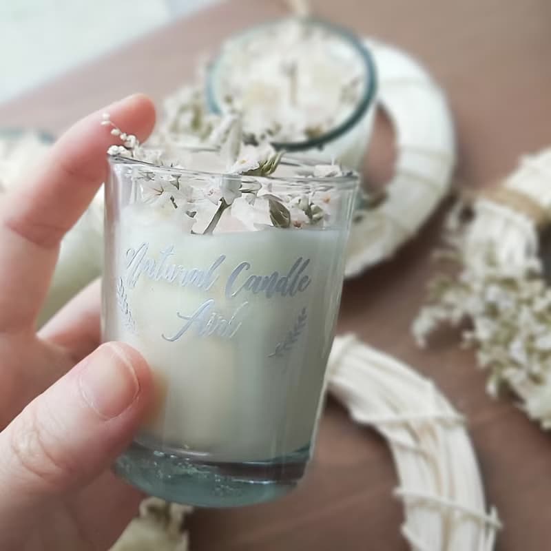 【禮盒】粉水晶大豆香氛蠟燭組合 粉水晶玻璃杯 玫瑰 結婚小物