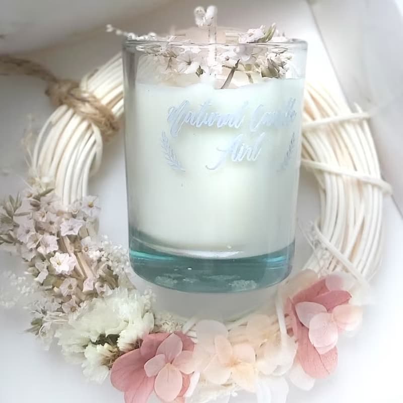 【禮盒】粉水晶大豆香氛蠟燭組合 粉水晶玻璃杯 玫瑰 結婚小物