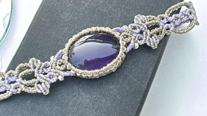 230303 Macrame 南美蠟線 紫水晶 手鍊