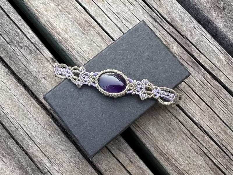 230303 Macrame 南美蠟線 紫水晶 手鍊