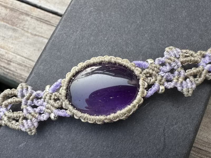 230303 Macrame 南美蠟線 紫水晶 手鍊