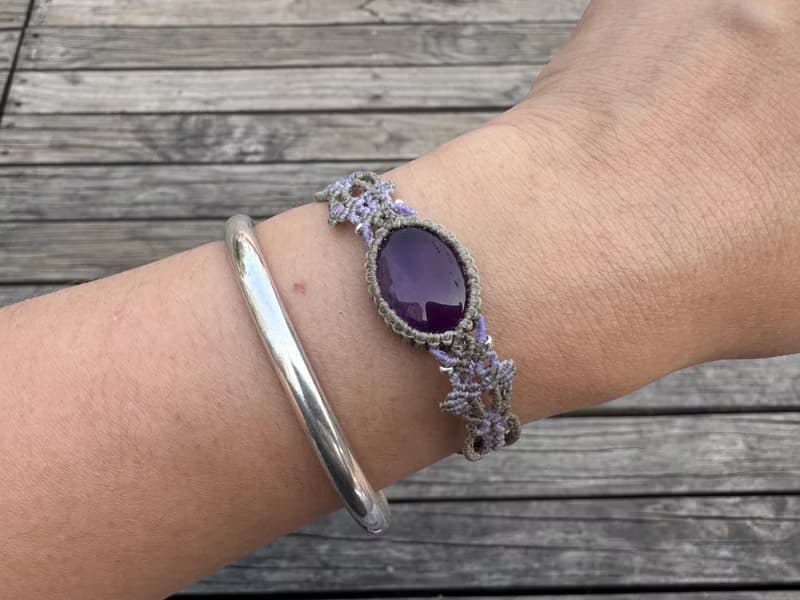 230303 Macrame 南美蠟線 紫水晶 手鍊