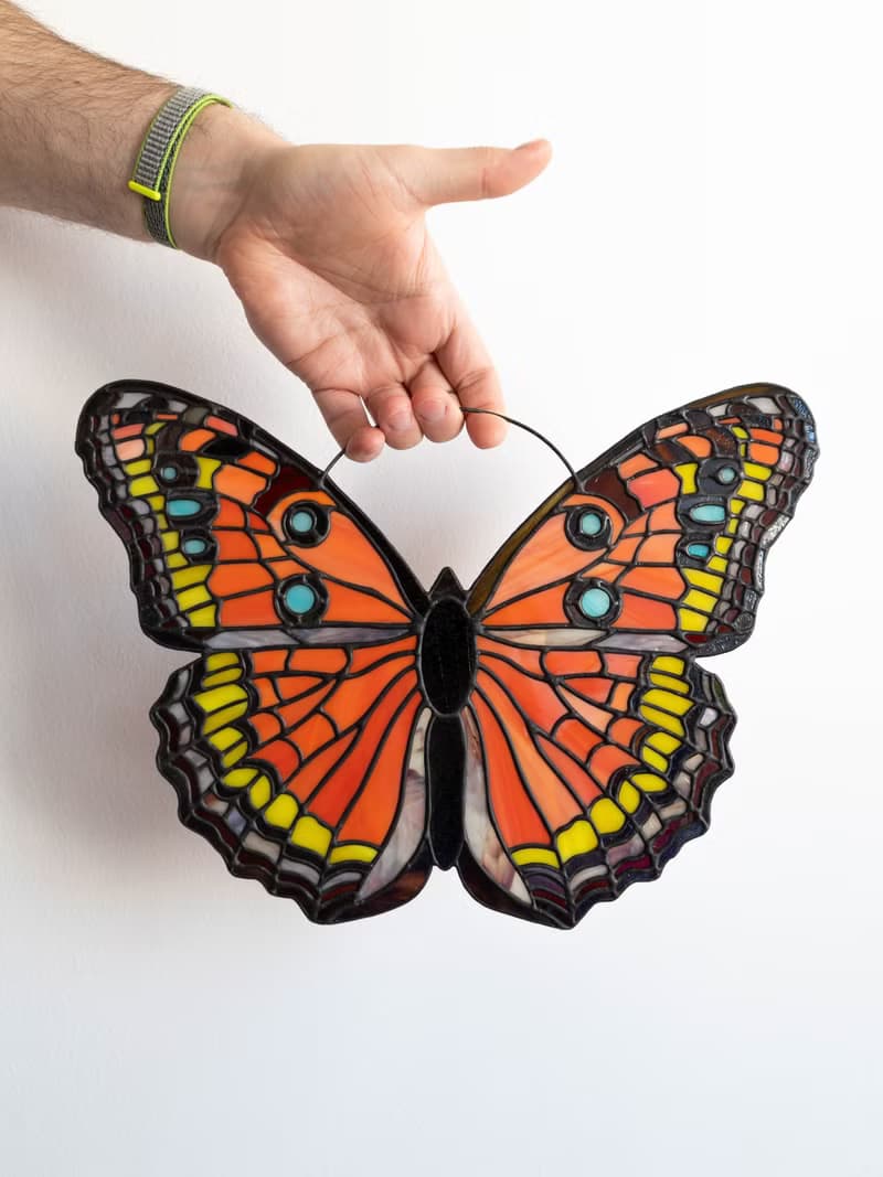 Butterfly Stained Glass, Handmade Glass Art, Window Suncatcher