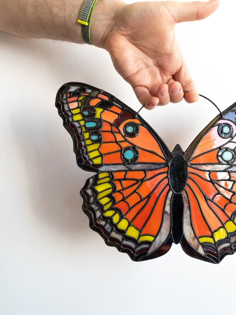 Butterfly Stained Glass, Handmade Glass Art, Window Suncatcher