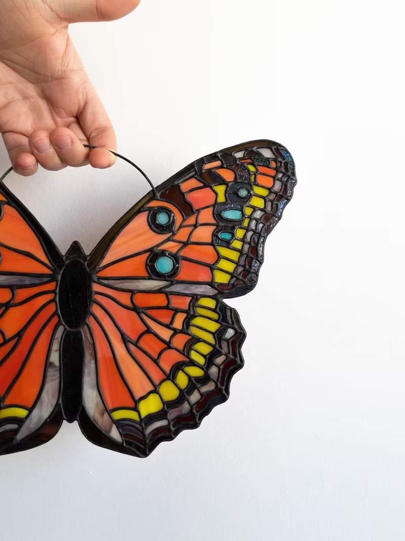 Butterfly Stained Glass, Handmade Glass Art, Window Suncatcher