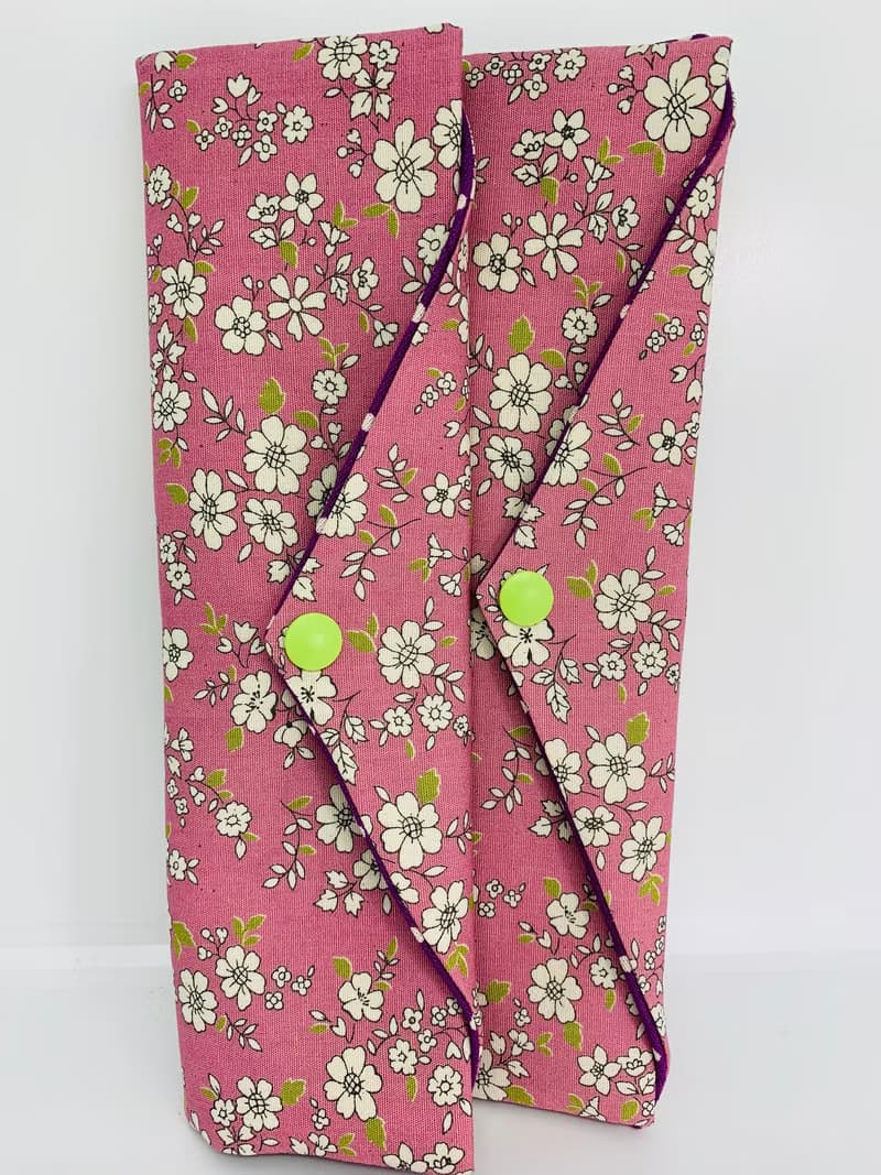 文青風環保筷袋  花季 清新粉  手作餐具袋.交換禮物.