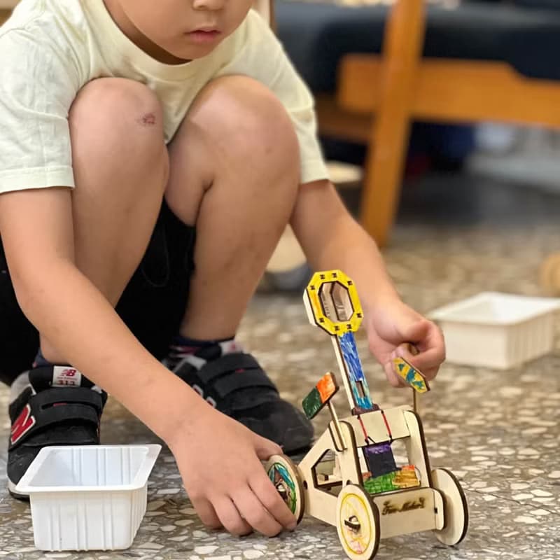 【小朋友手作禮盒】雙投石機組 -適9歲以上 附原理教學影片與工具