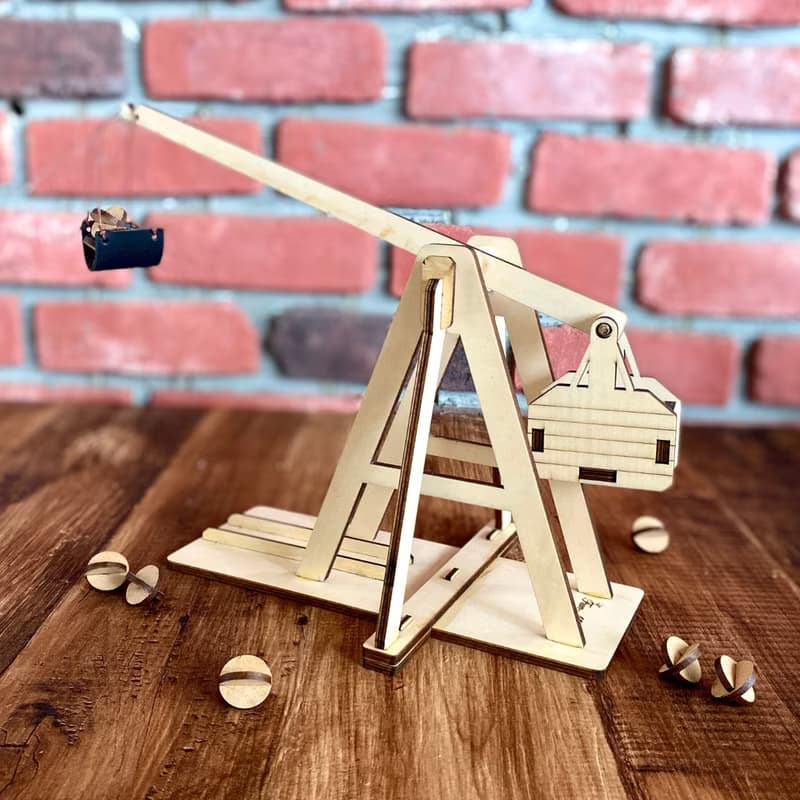 【小朋友手作禮盒】雙投石機組 -適9歲以上 附原理教學影片與工具