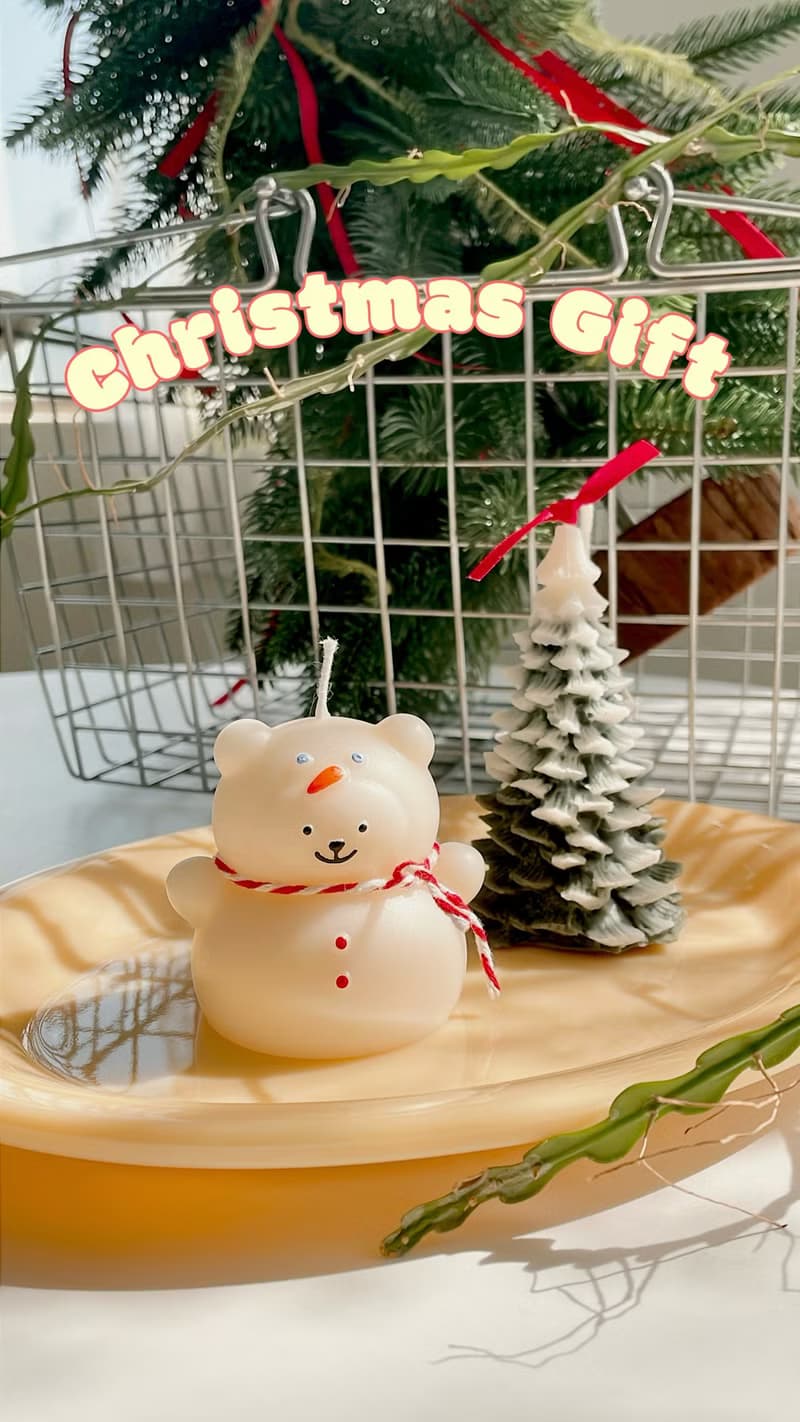 【獨家聖誕禮盒】聖誕雪人熊香氛蠟燭禮盒
