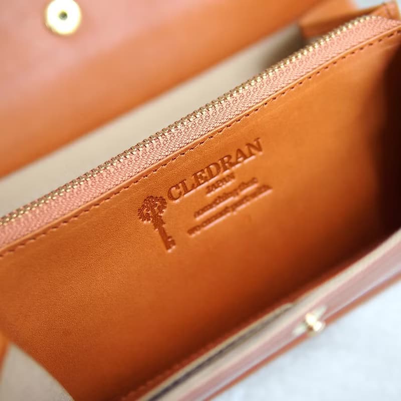 日本經典牛皮壓釦多夾層牛皮長夾Made in Japan by Cledran