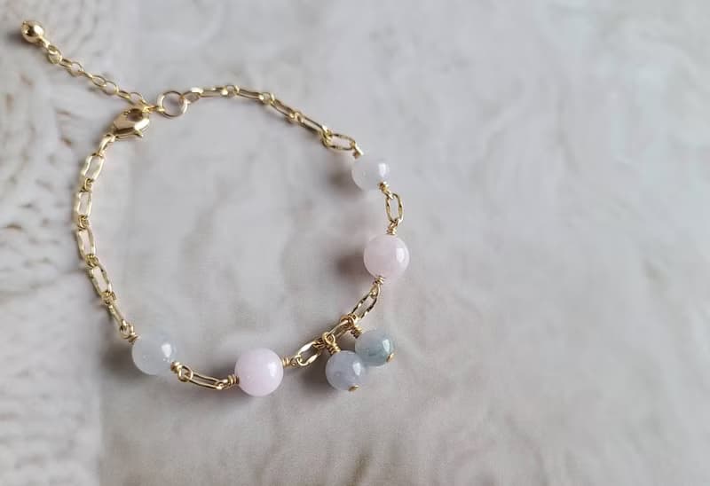 奧秘 // 天然翡翠A貨 紫羅蘭 美國14K GF 手鍊