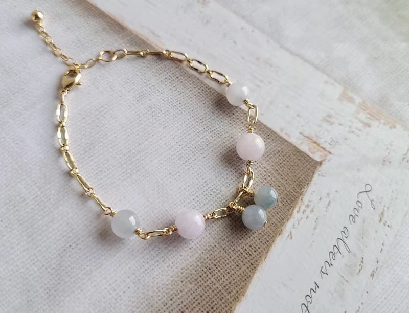 奧秘 // 天然翡翠A貨 紫羅蘭 美國14K GF 手鍊